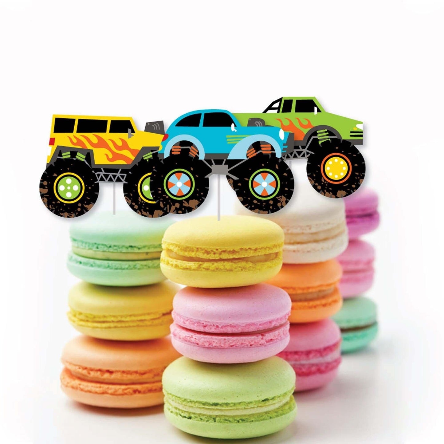 Smash and Crash - Monster Truck - DIY Shaped Boy Birthday Party Cut-Outs - 24 Count