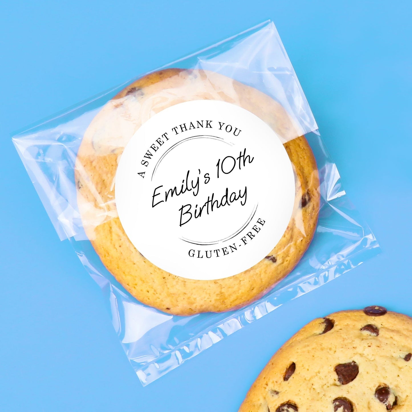 Custom Text Stickers & Clear Cookie Bags - Wedding