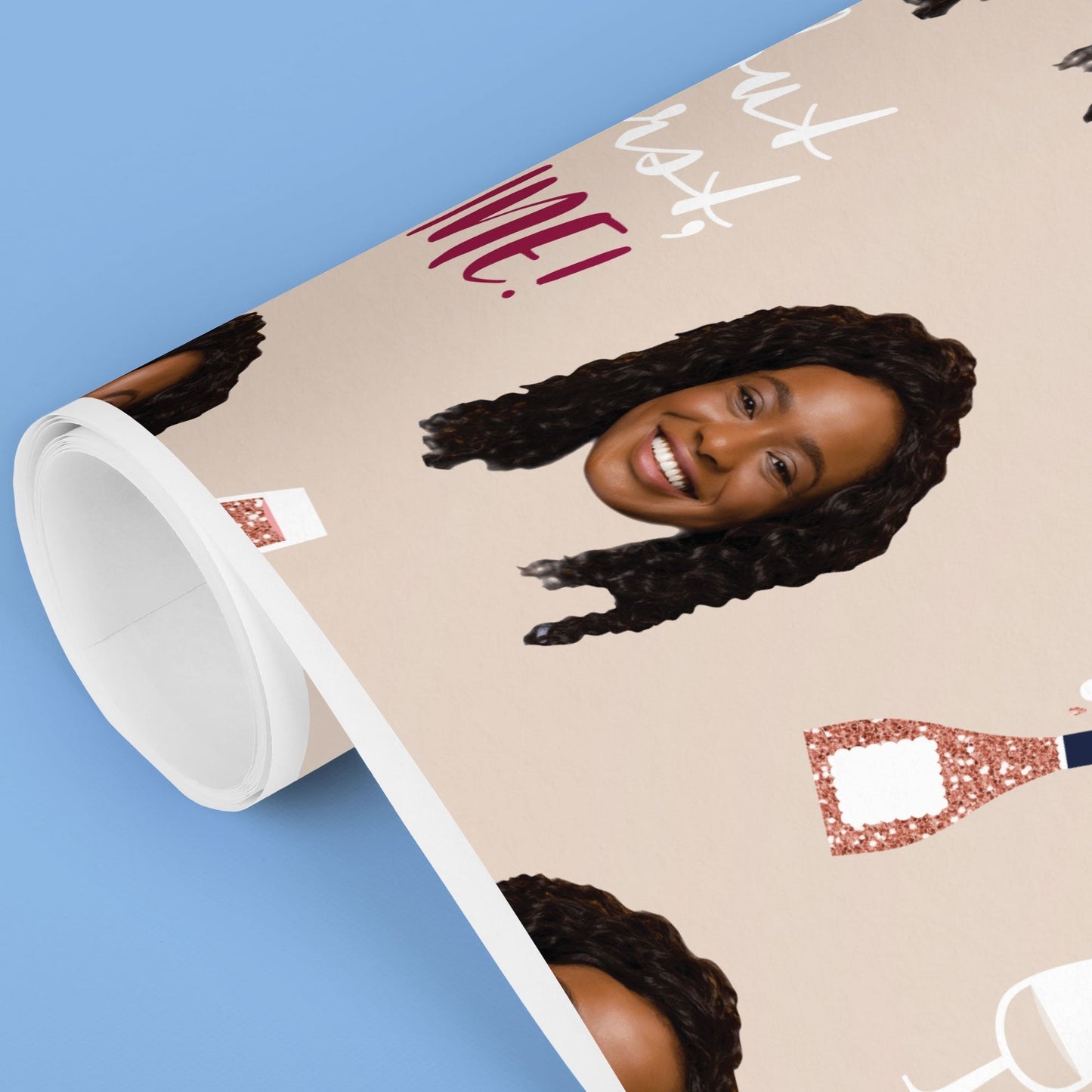 Custom Face Wrapping Paper - Wine