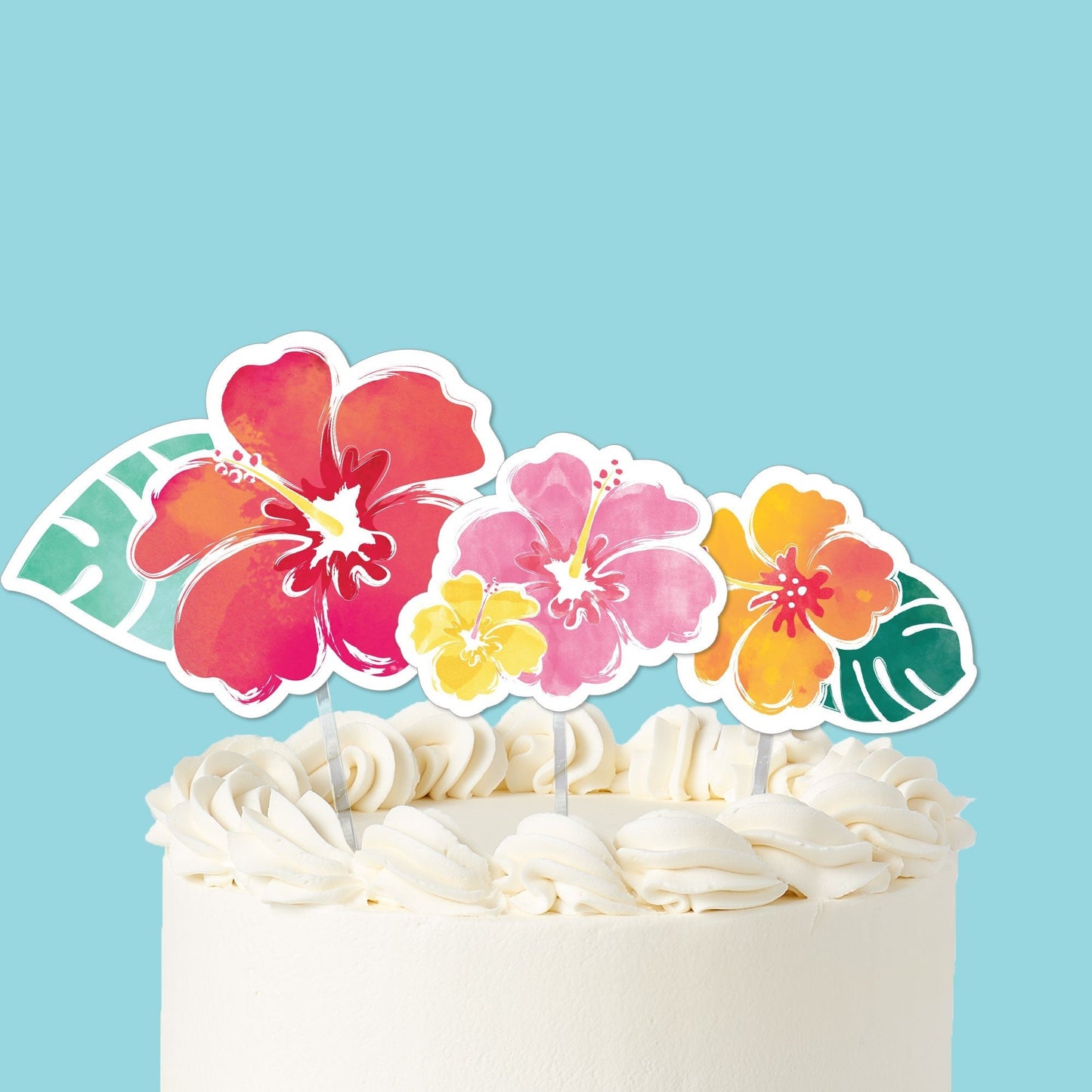 Hawaiian Luau Cake Topper - 3 Pc