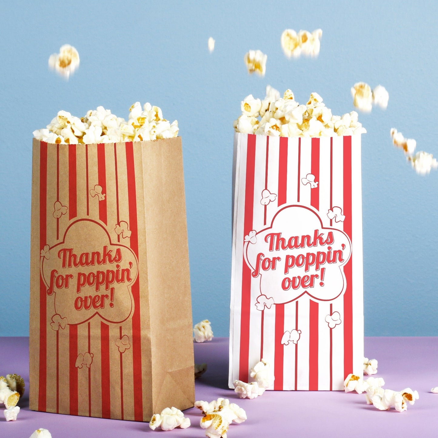 Popcorn Bags - Movie Night Thanks for Popping Over - 25 Ct