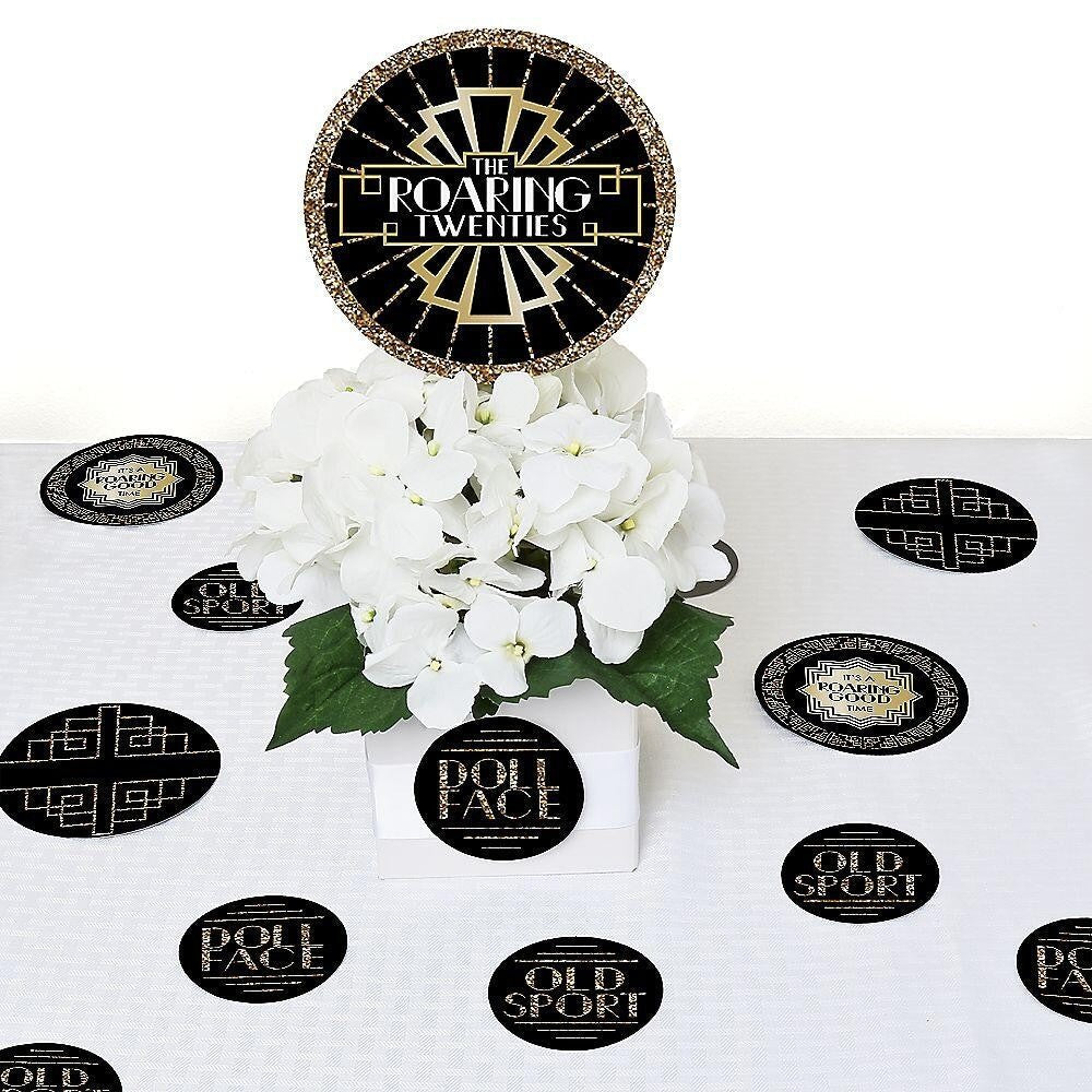 Roaring 20's - 1920s Art Deco Jazz Giant Circle Confetti - Twenties Party Decorations - Large Confetti 27 Count