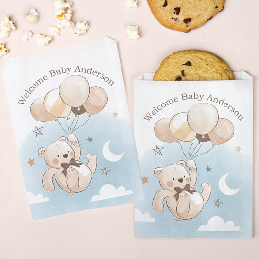 Custom Text Paper Treat Bags - We Can Bearly Wait - 100 Ct