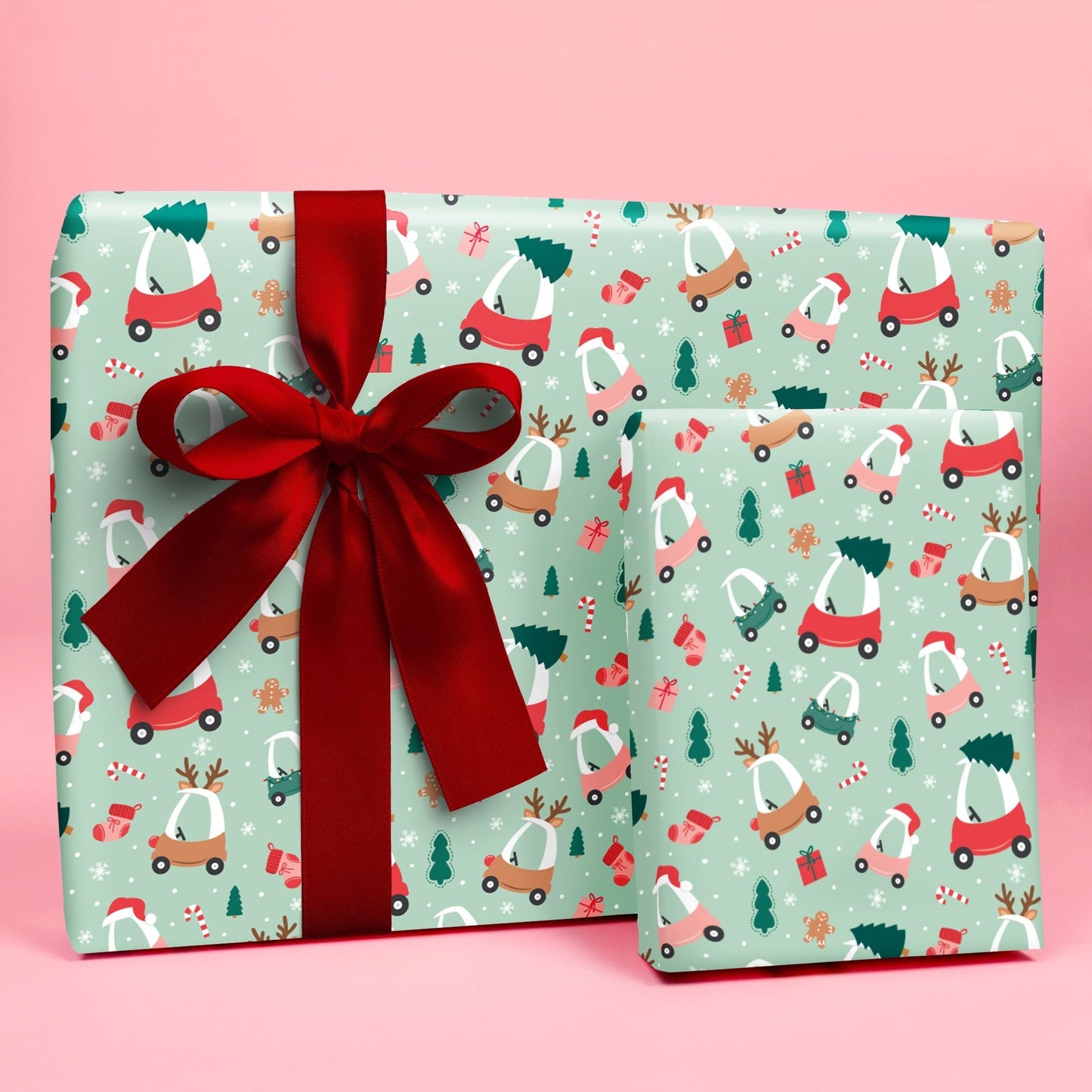 Kids Christmas Tree Car - Wrapping Paper