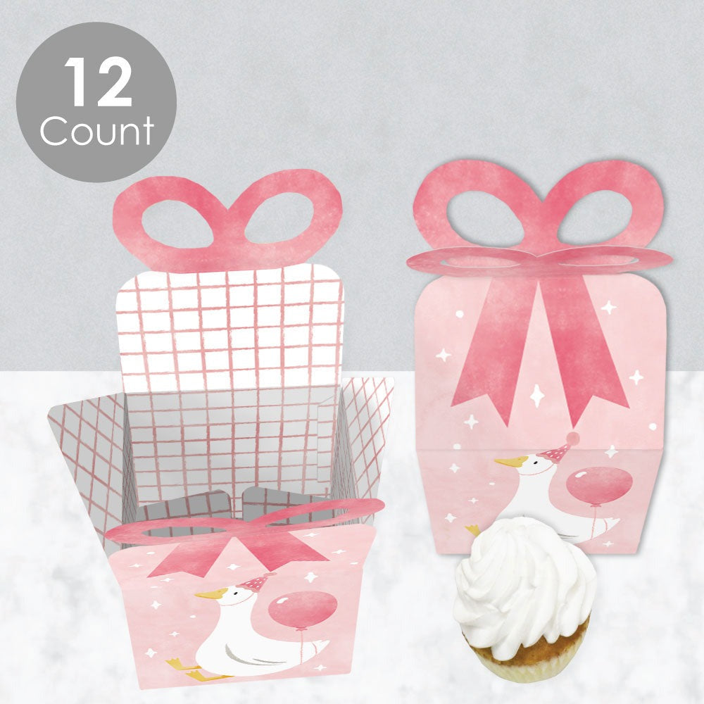 One Silly Goose Pink Bow Boxes - 12 Ct