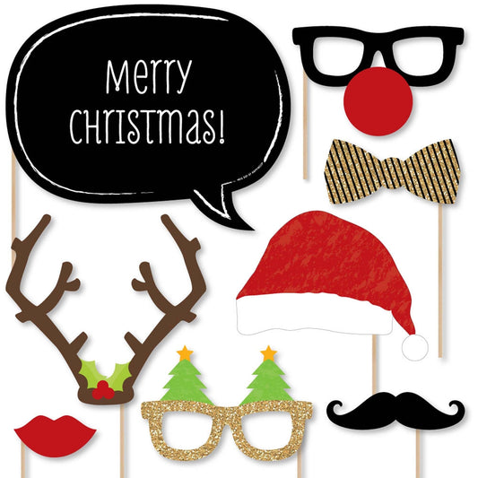 Christmas Party - Photo Booth Props Kit - 20 Count