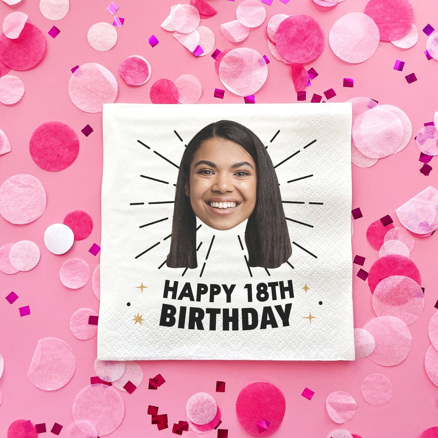 Custom Face Napkins - Happy Birthday