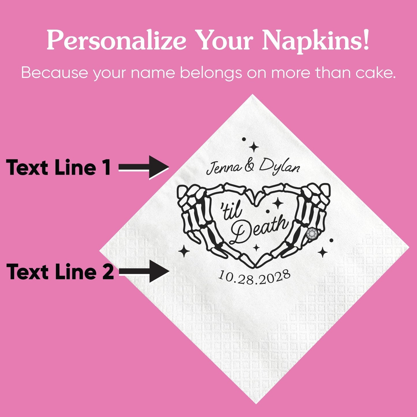 Custom Text Napkins - Til Death Wedding