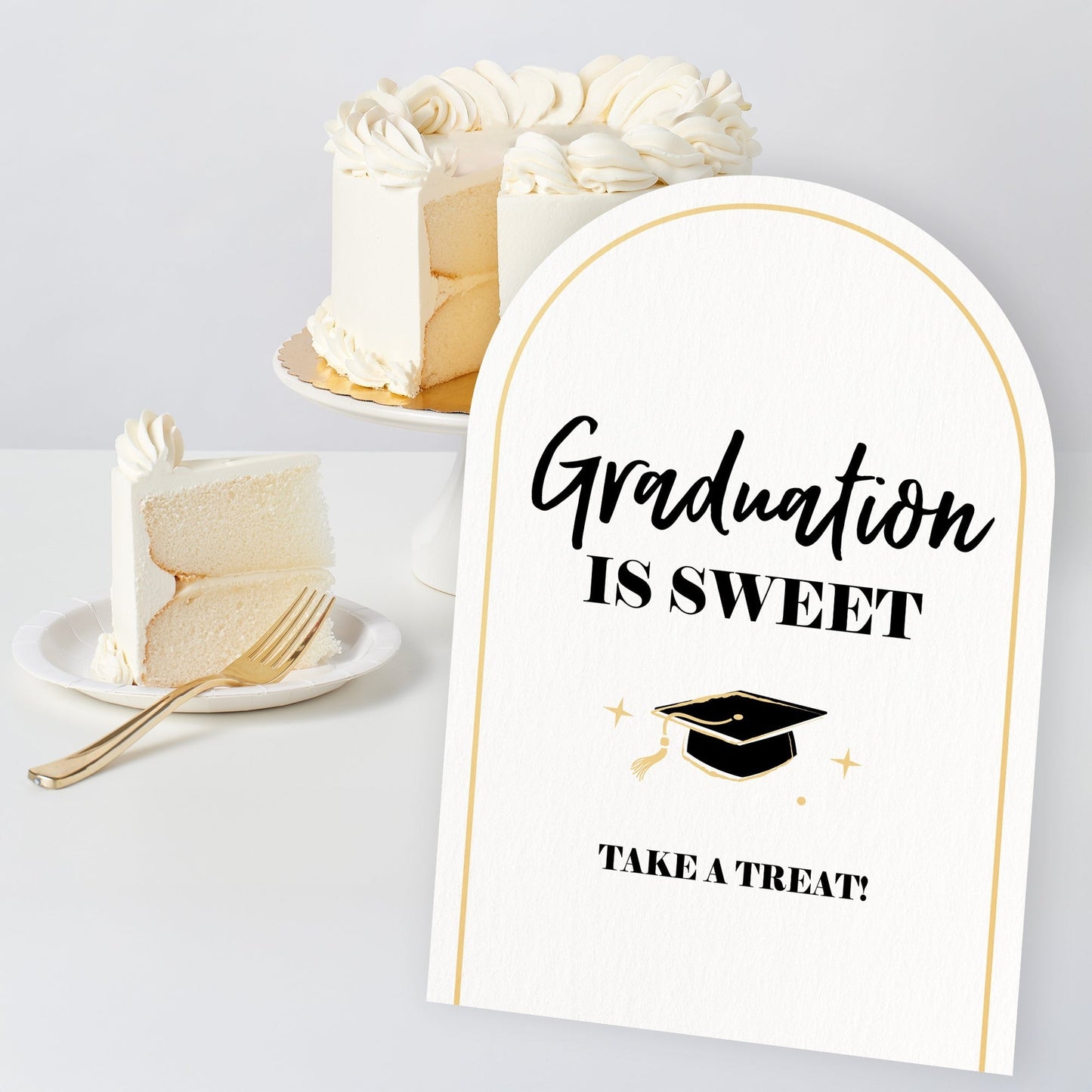 Black and Gold Graduation Party Signs Set - 6 Ct