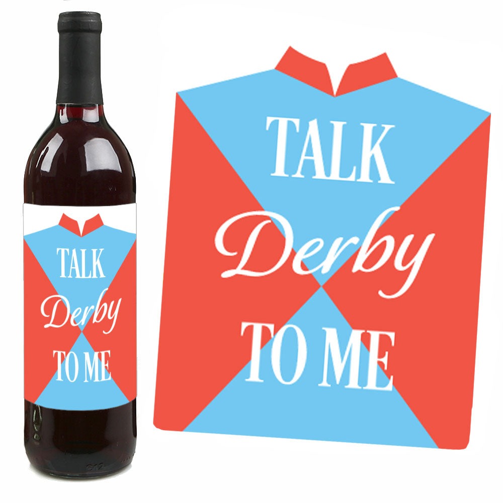 Derby Horse Race Wine Bottle Stickers - 4 Ct