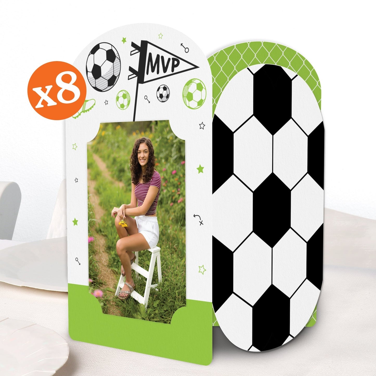Soccer Photo Centerpieces - 8 Ct