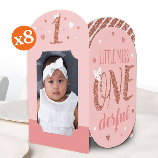 1st Birthday Little Miss Onederful Photo Centerpieces - 8 Ct