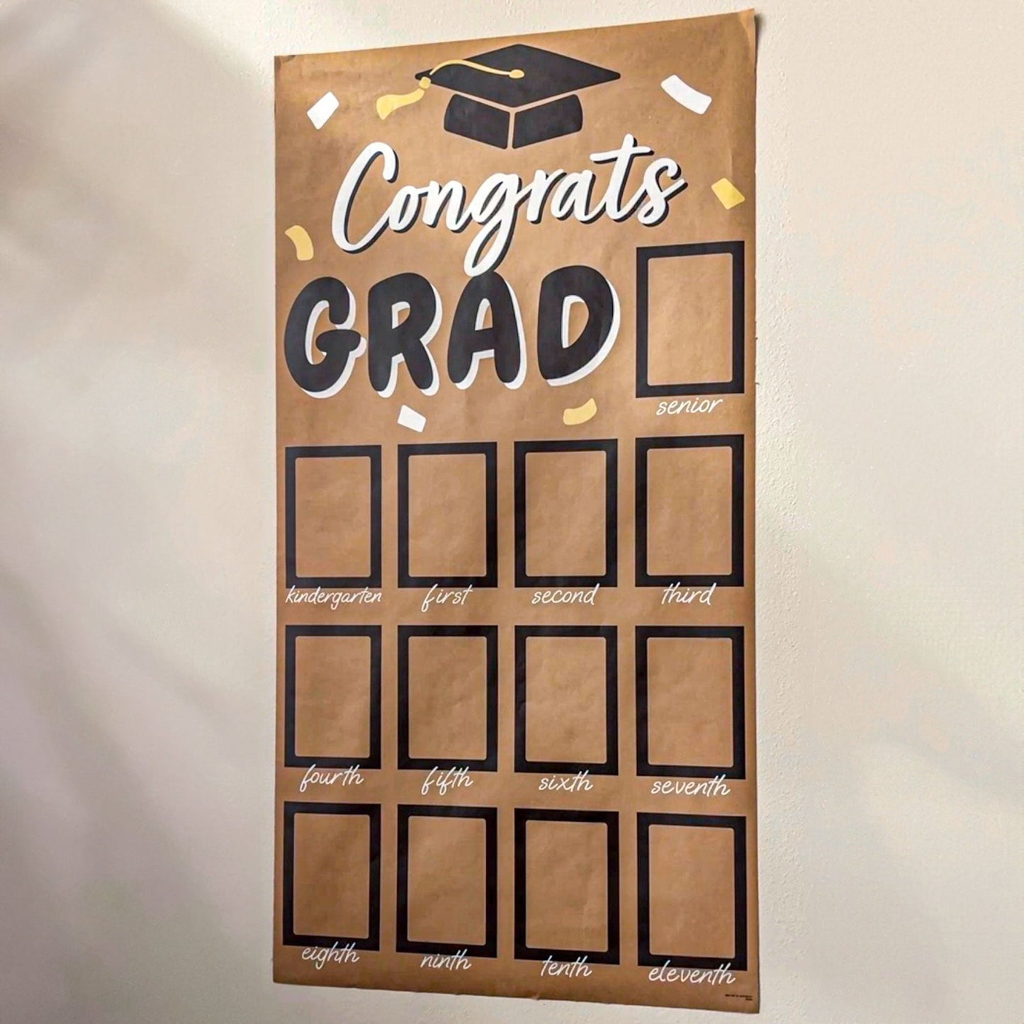 Black & Gold Grad Kraft Photo Banner