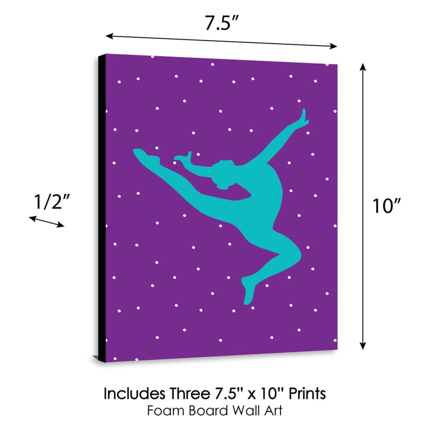 Tumble, Flip and Twirl - Gymnastics - Sports Themed Wall Art, Kids Room Decor and Game Room Home Decorations - 7.5 x 10 inches - Set of 3 Prints