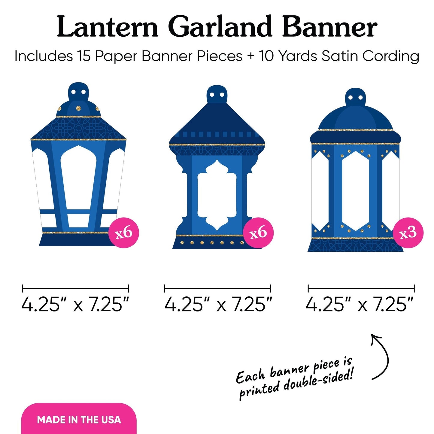 Ramadan Garland Banner - 15 Pc