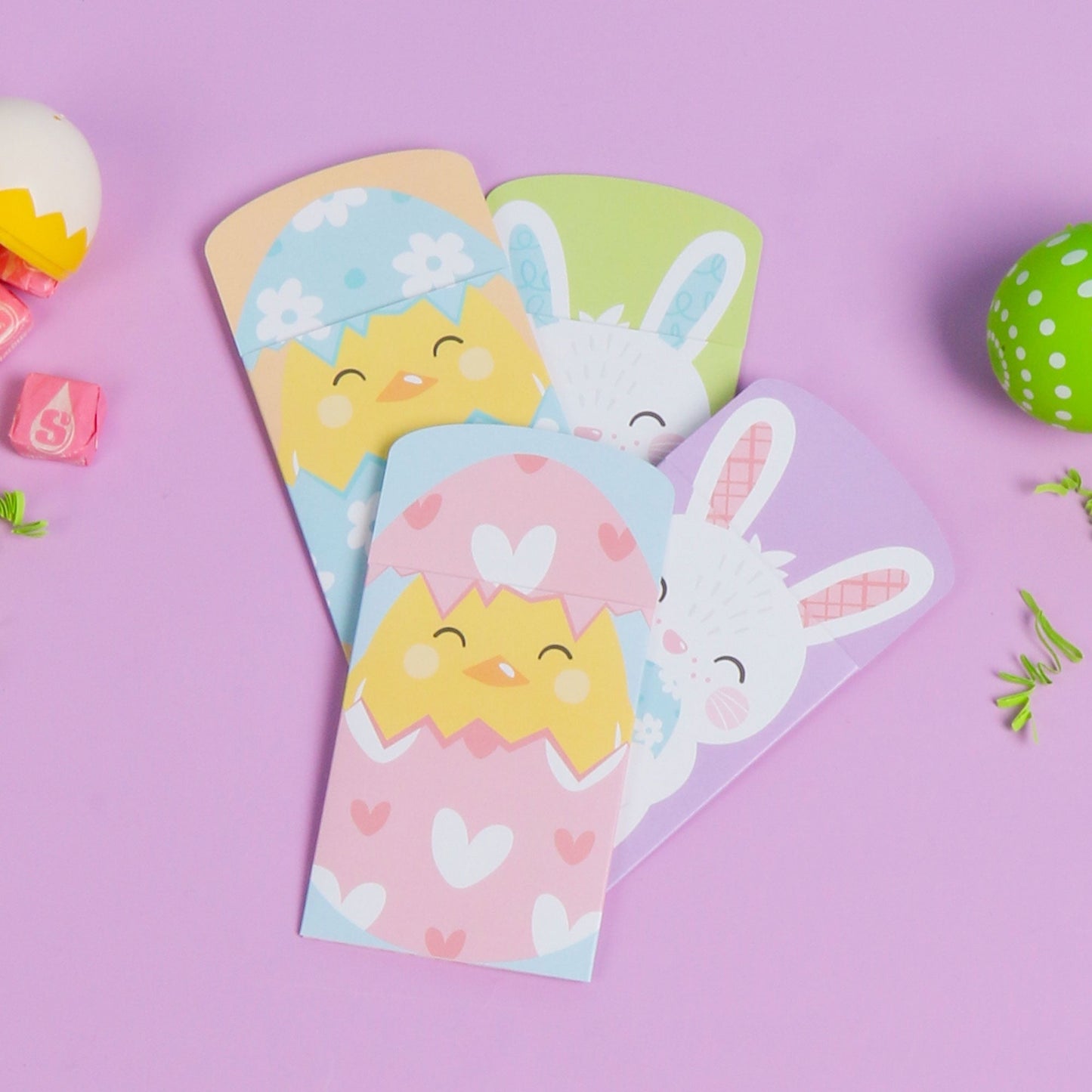 Assorted Spring Easter Bunny Nifty Gifty Card Holders - 8 Ct