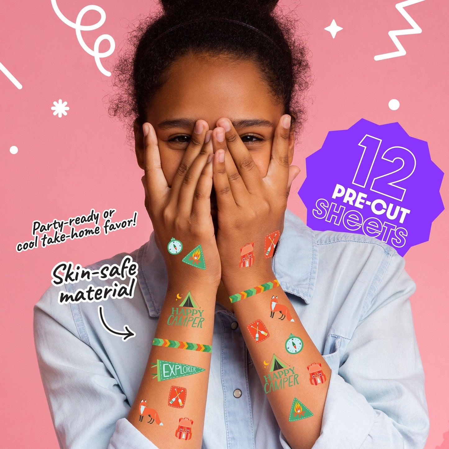 Camping Temporary Tattoos - 96 Ct