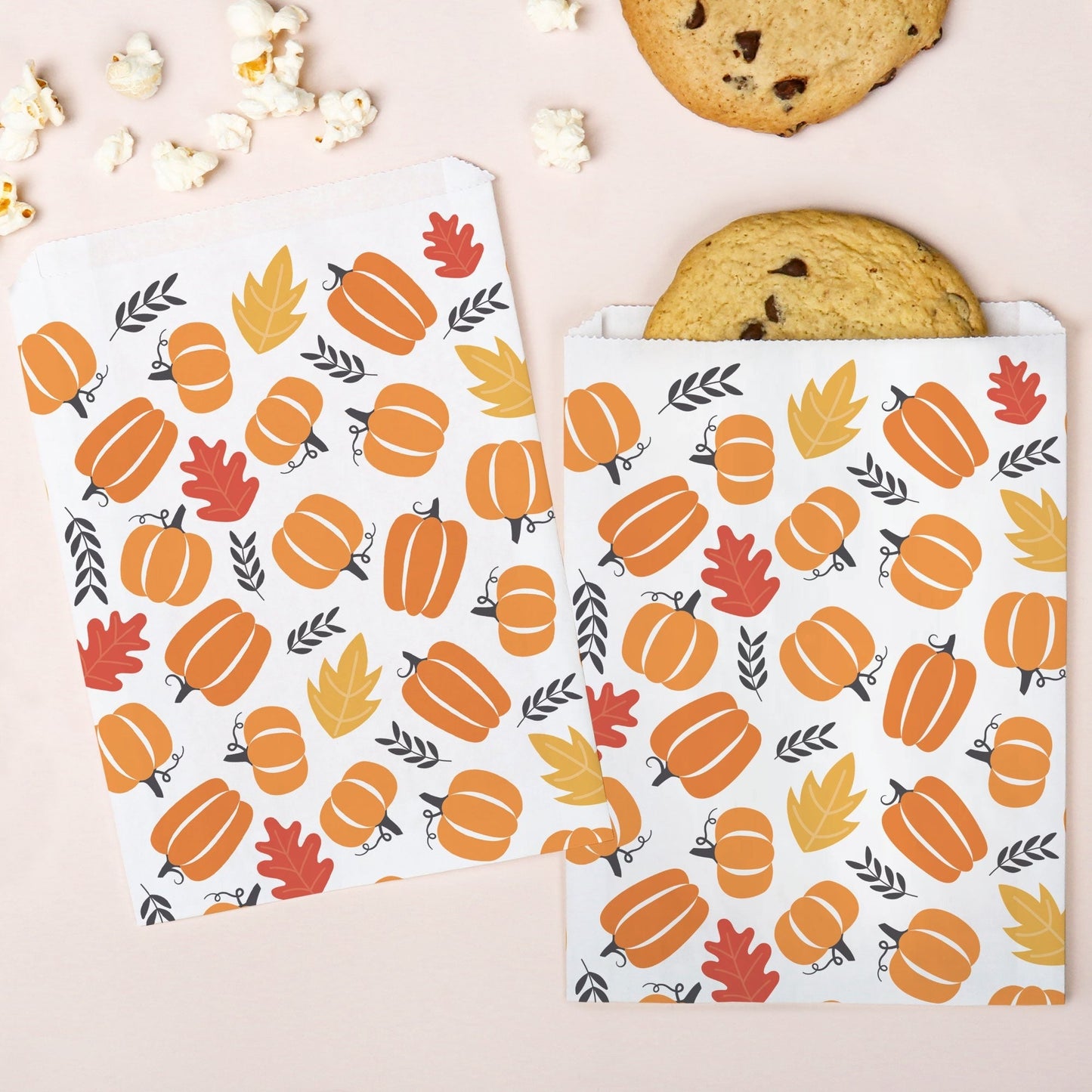 Paper Treat Bags - Fall Pumpkin - 25 Ct