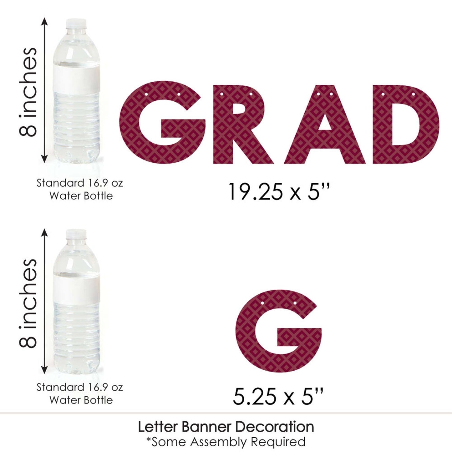 Maroon Grad - Best is Yet to Come - Maroon Graduation Party Letter Banner Decoration - 36 Banner Cutouts and Congrats Grad Banner Letters