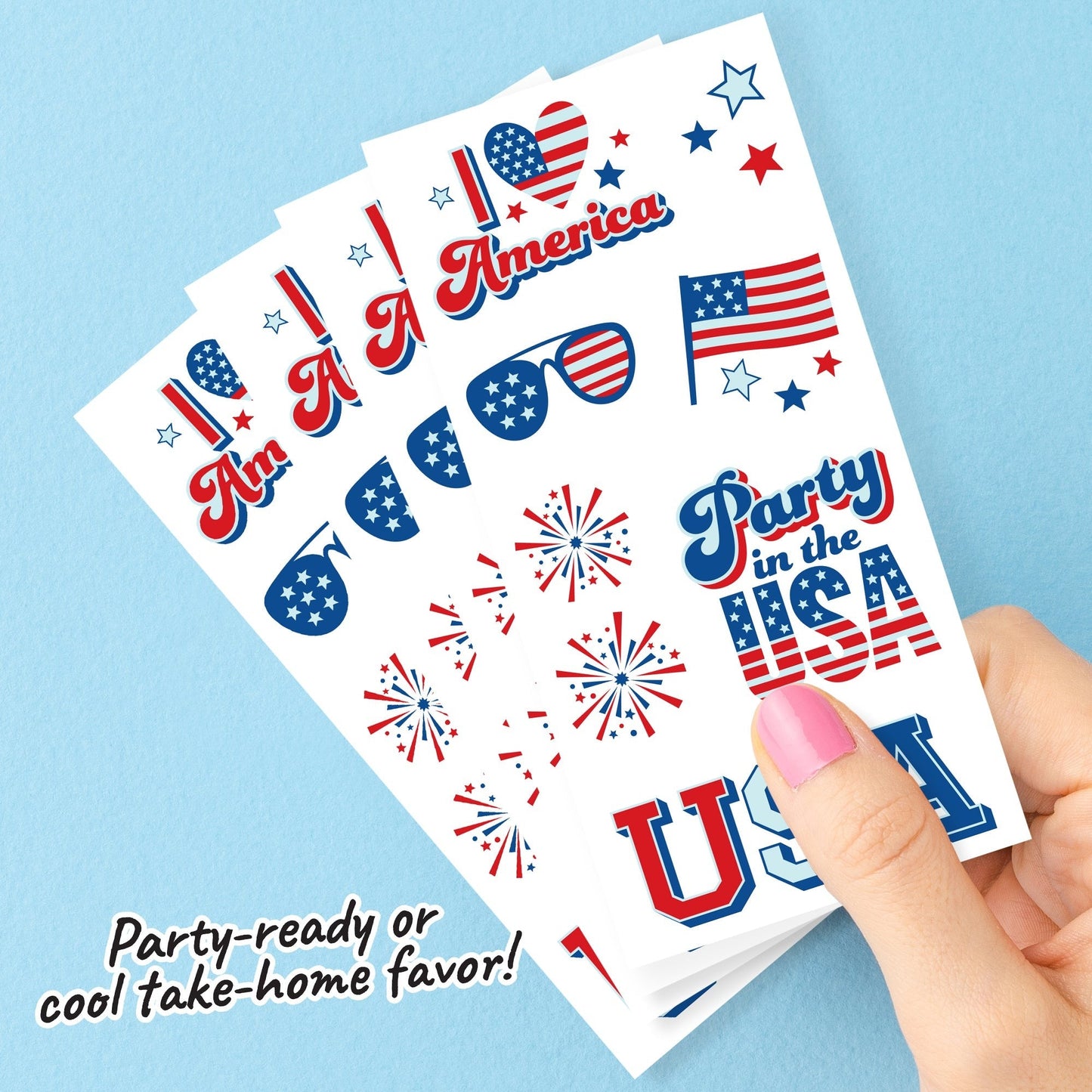 4th of July Temporary Tattoos - 96 Ct