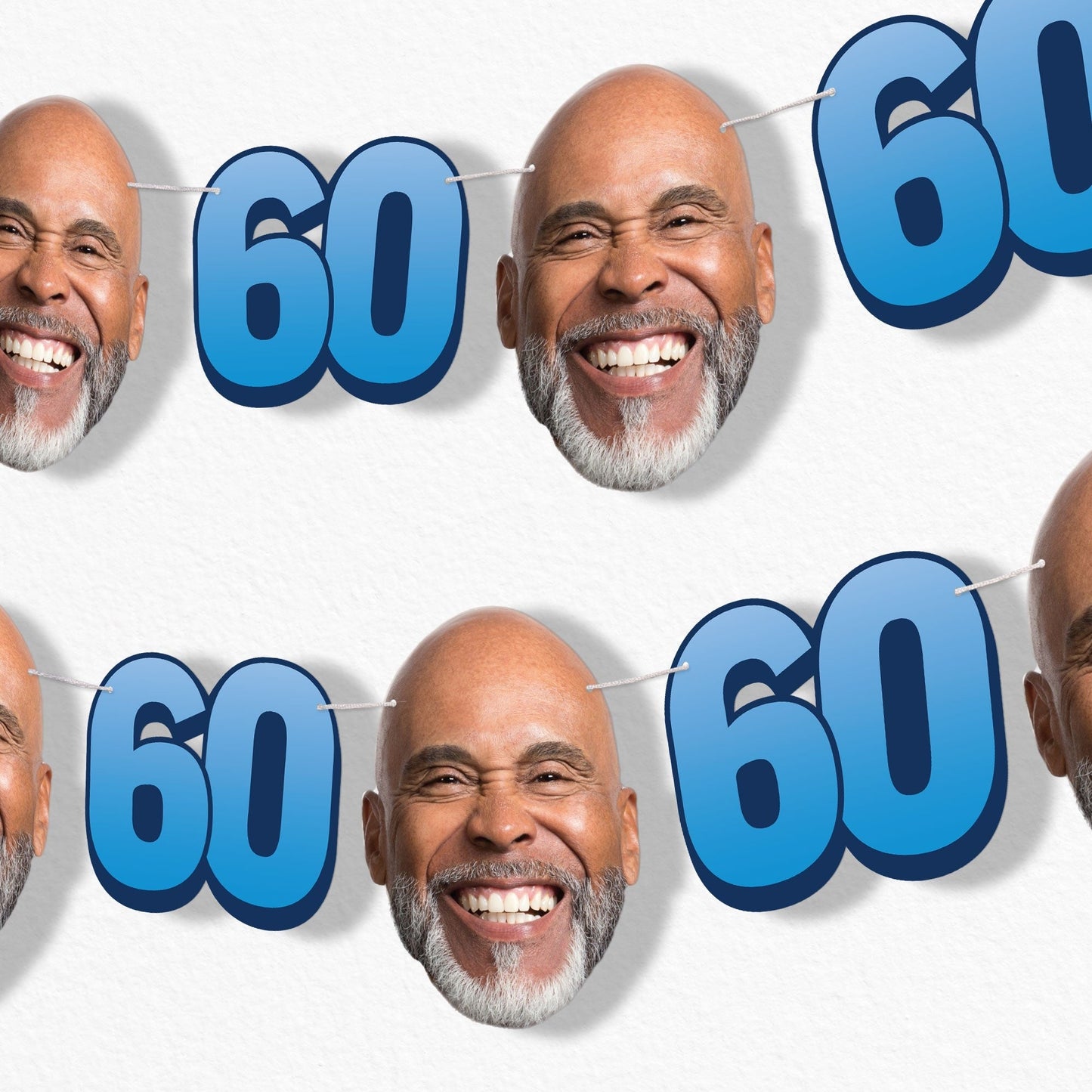 Custom Face 60th Birthday Garland Banner