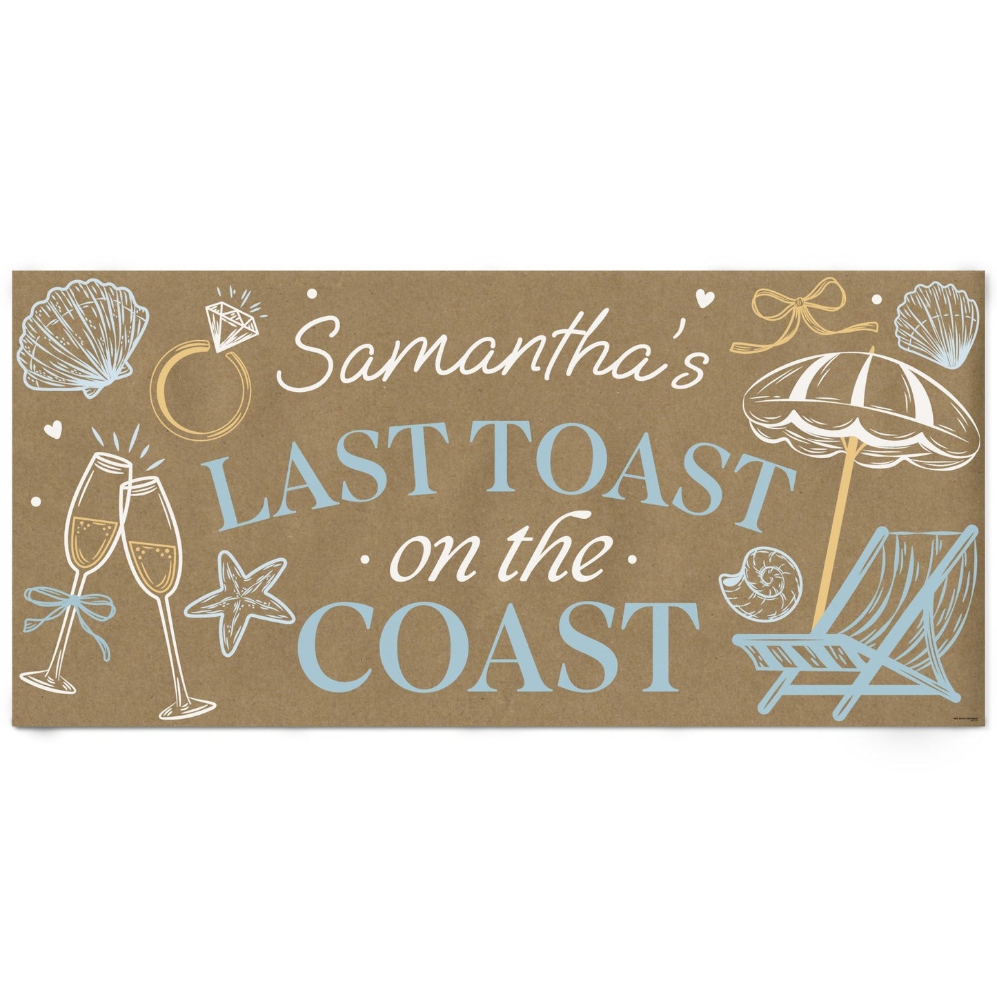 Custom Text Last Toast on the Coast Kraft Banner