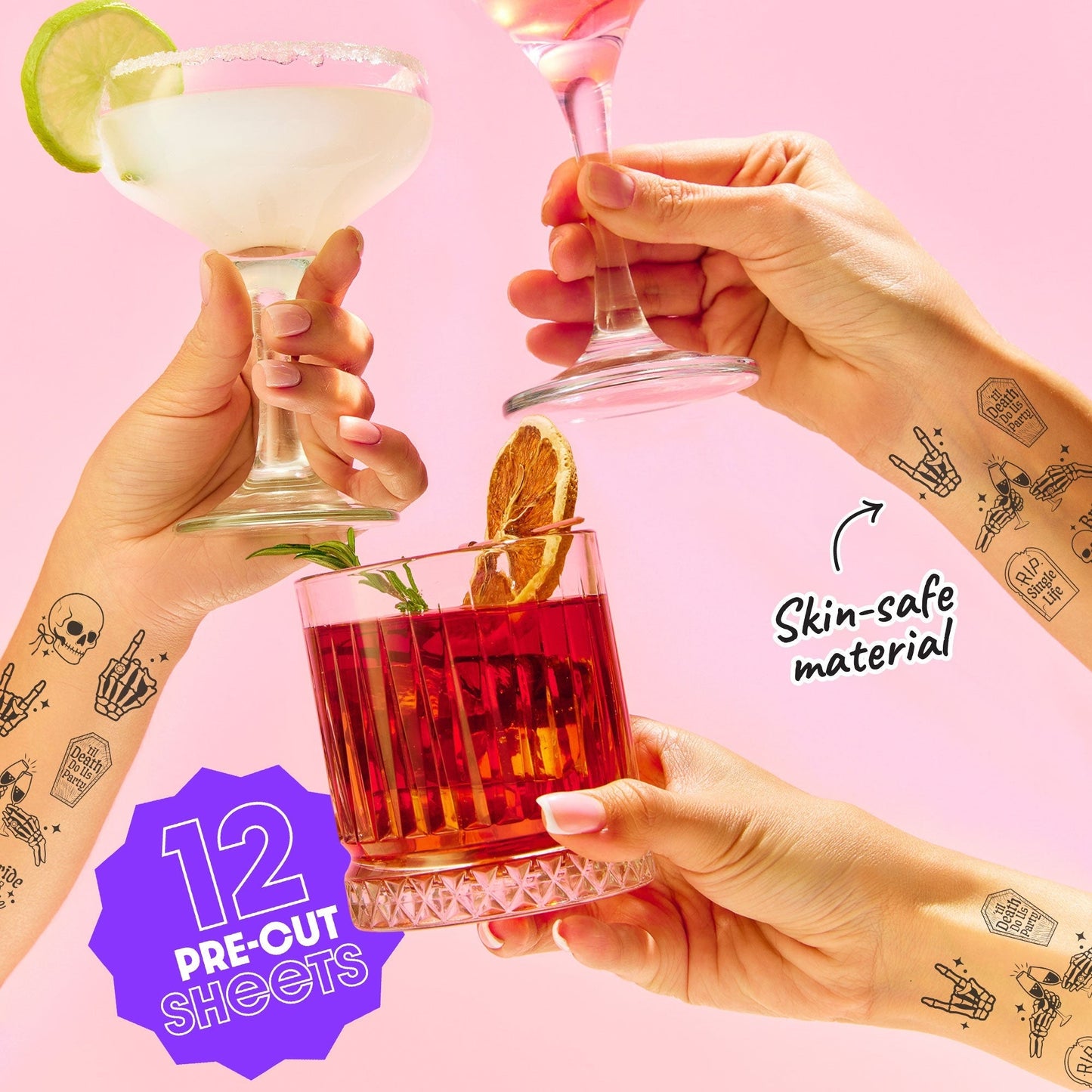 Til Death Do Us Party Temporary Tattoos - 84 Ct