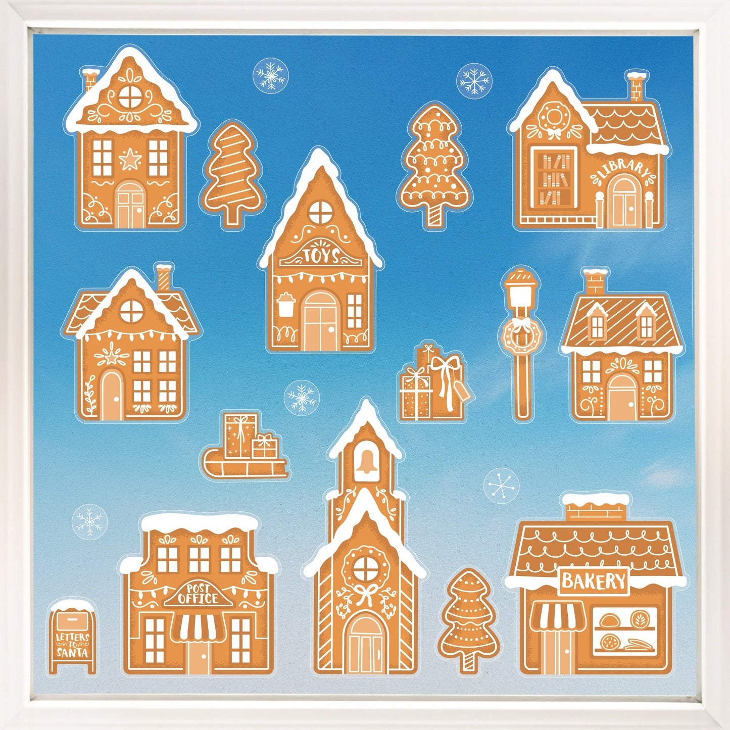 Gingerbread Village Window Clings