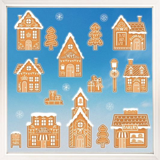 Gingerbread Village Window Clings