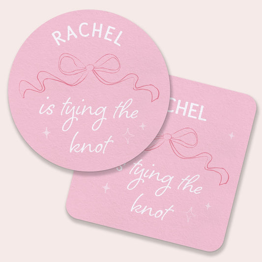 Custom Text Coasters - Tying The Knot