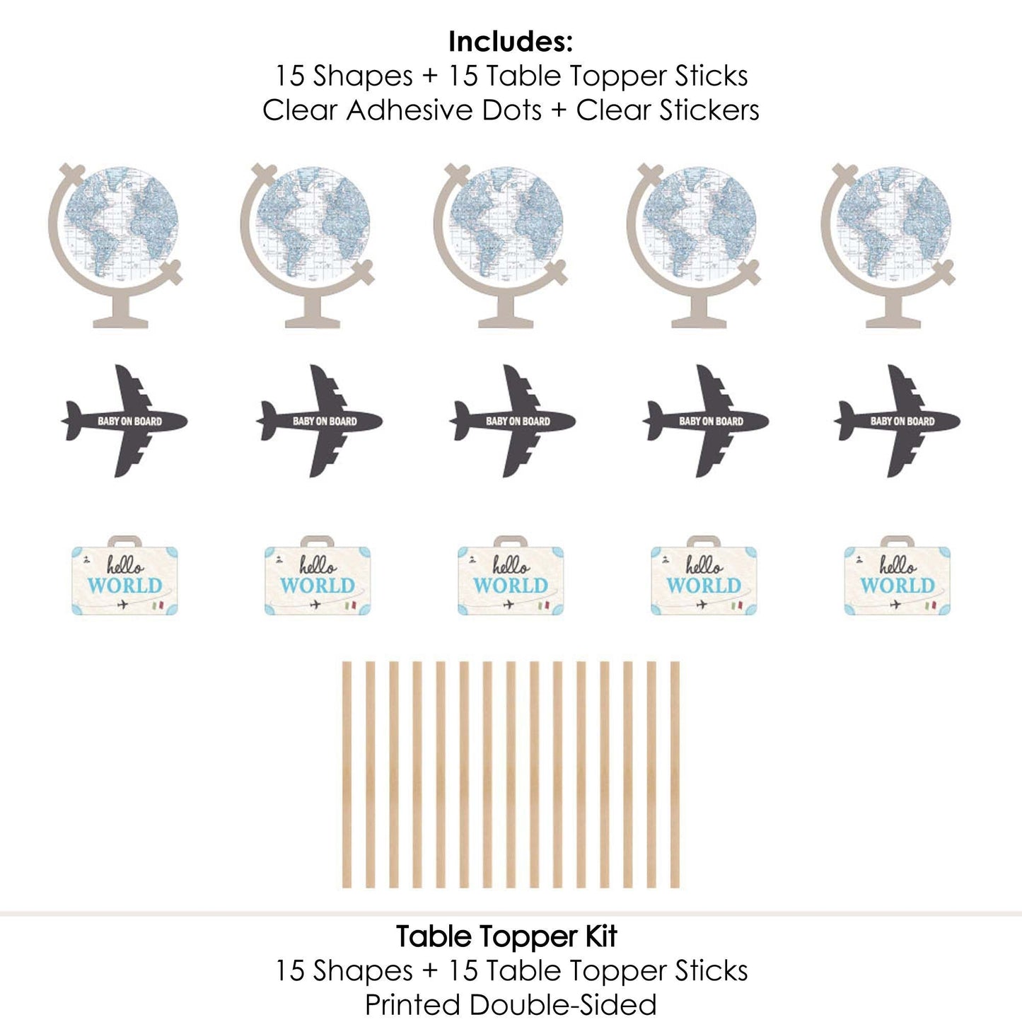 Precious Cargo - Blue - Boy Baby Shower Centerpiece Sticks - Table Toppers - Set of 15
