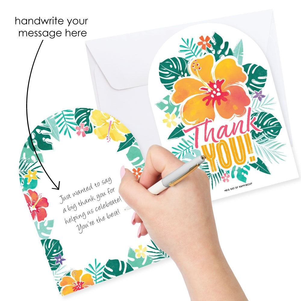 Hawaiian Luau Thank You Cards - 12 Ct