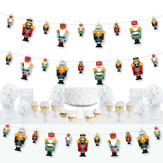 Christmas Nutcracker - Holiday Party DIY Decorations - Clothespin Garland Banner - 44 Pieces