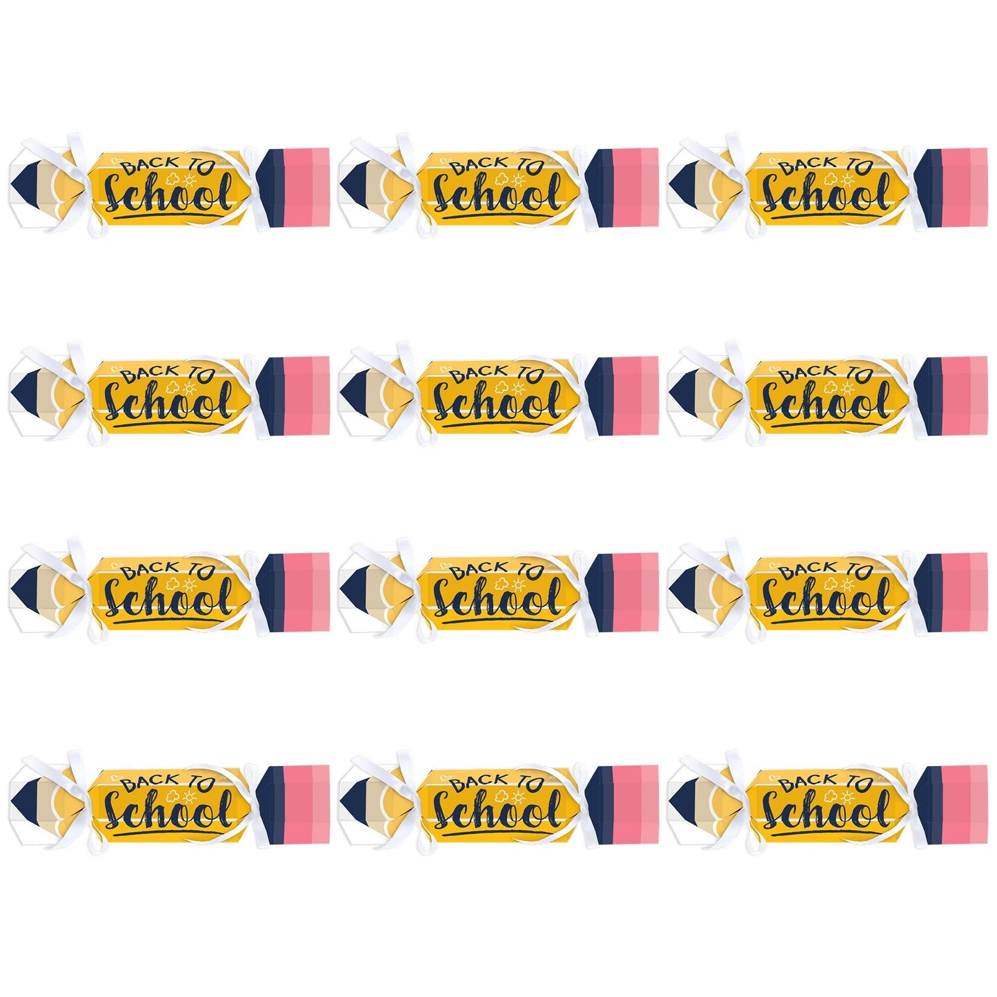 Back to School - No Snap First Day of School Classroom Party Table Favors - DIY Cracker Boxes - Set of 12