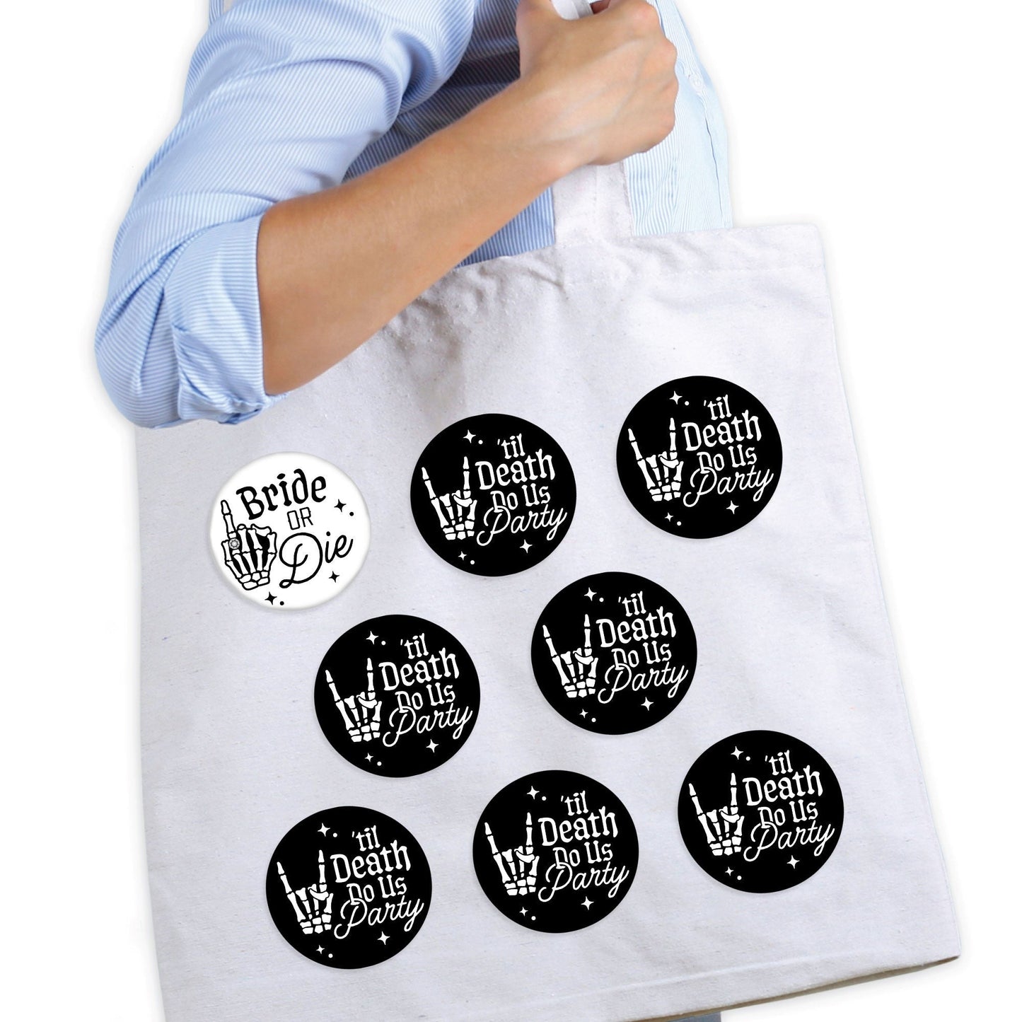 Til Death Do Us Party Bachelorette Buttons - 8 Ct