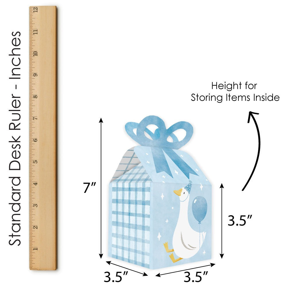 One Silly Goose Blue Bow Boxes - 12 Ct