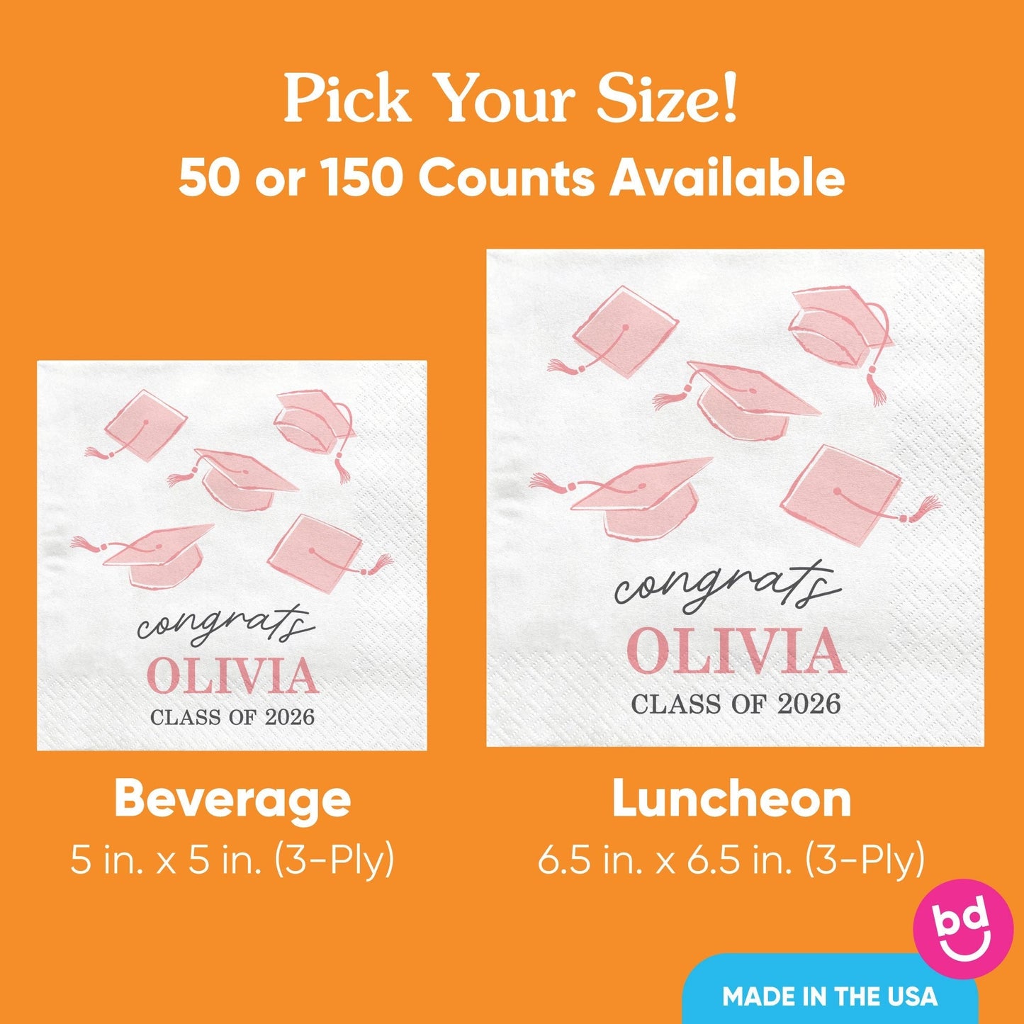 Custom Text - Pastel Grad Napkins