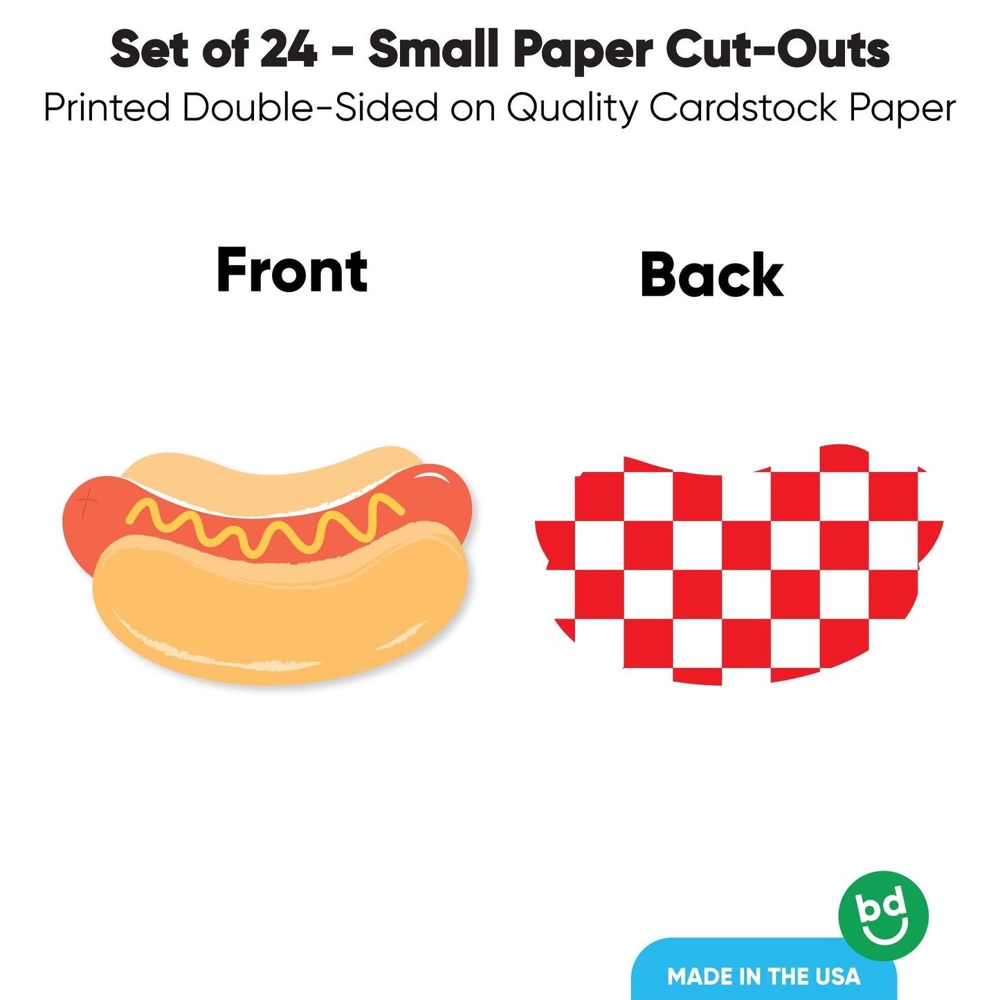 Hot Dog Cut-Outs - 24 Ct