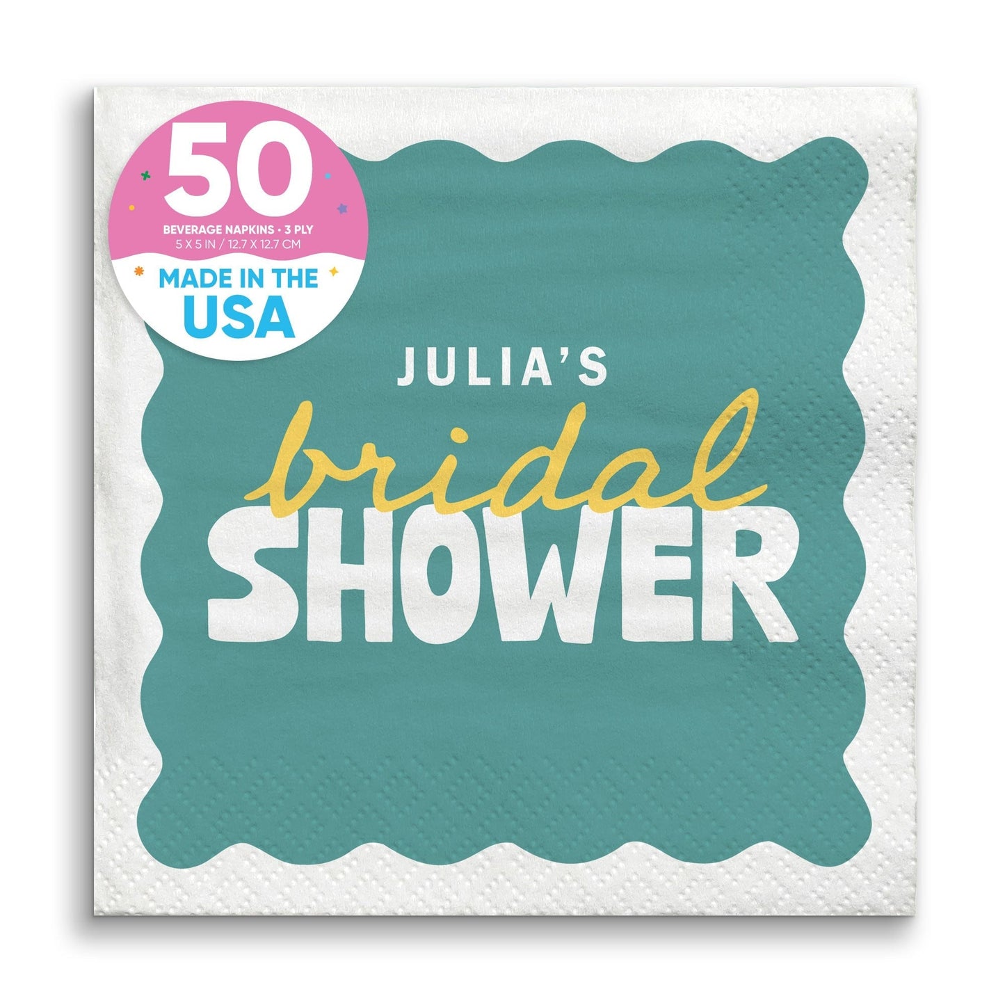 Custom Text Napkins - Wavy Bridal
