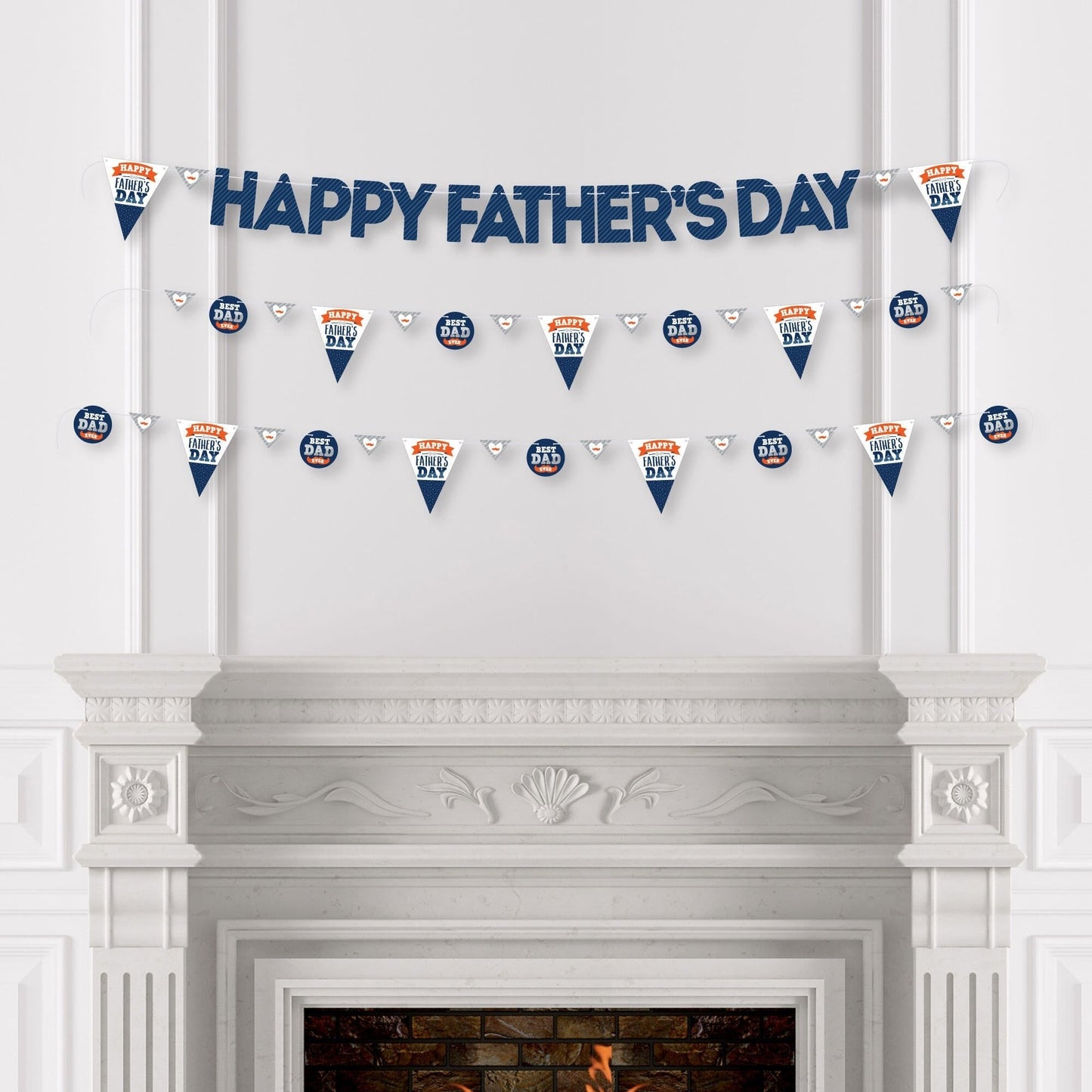 Happy Father's Day - We Love Dad Party Letter Banner Decoration - 36 Banner Cutouts and Happy Father's Day Banner Letters