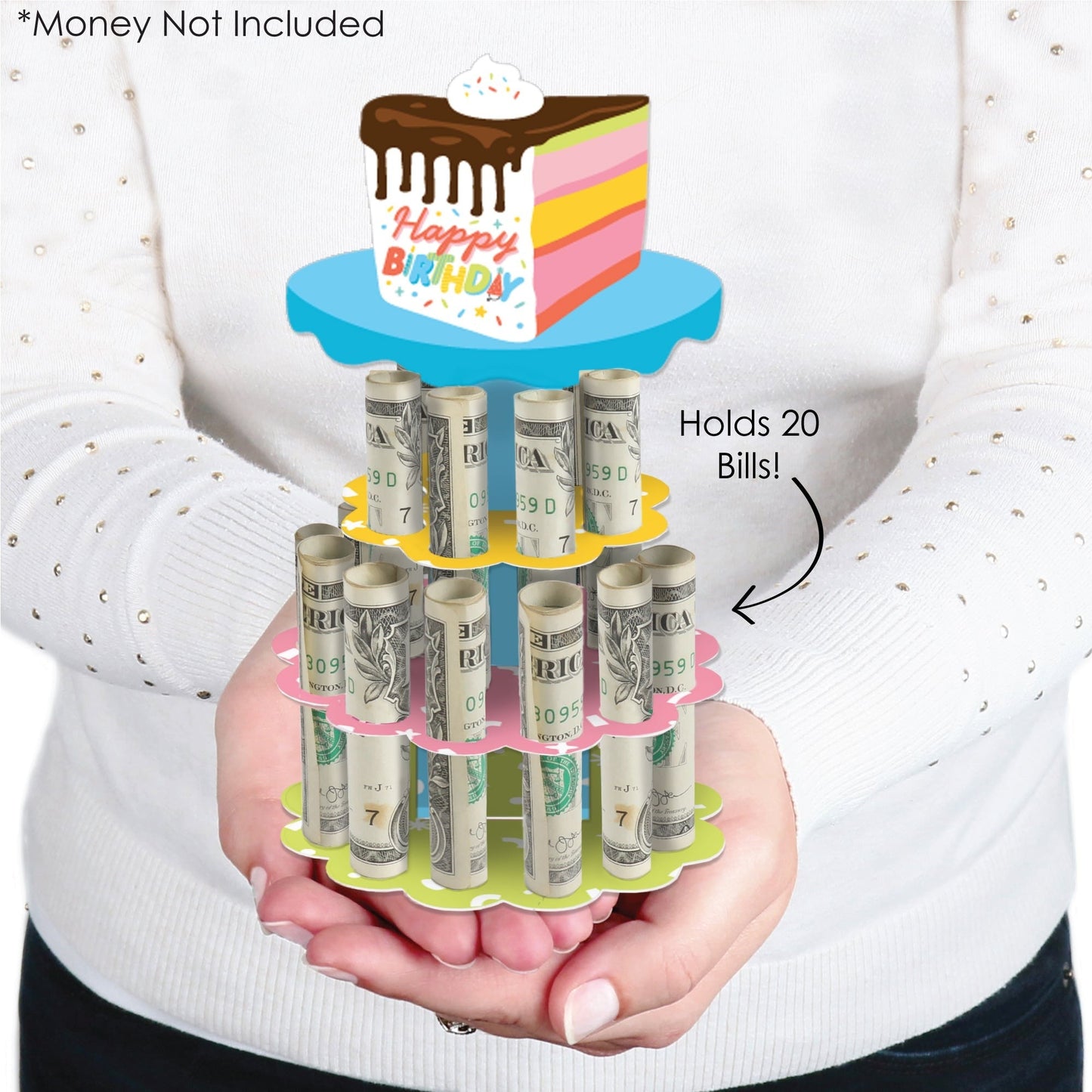 Cake Time - DIY Happy Birthday Party Money Holder Gift - Cash Cake