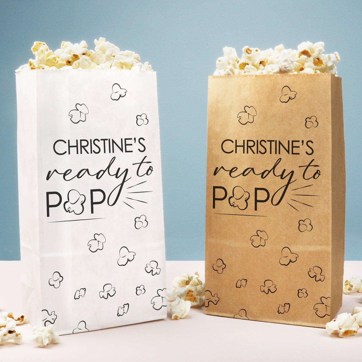 Custom Text Popcorn Bags - Ready to Pop