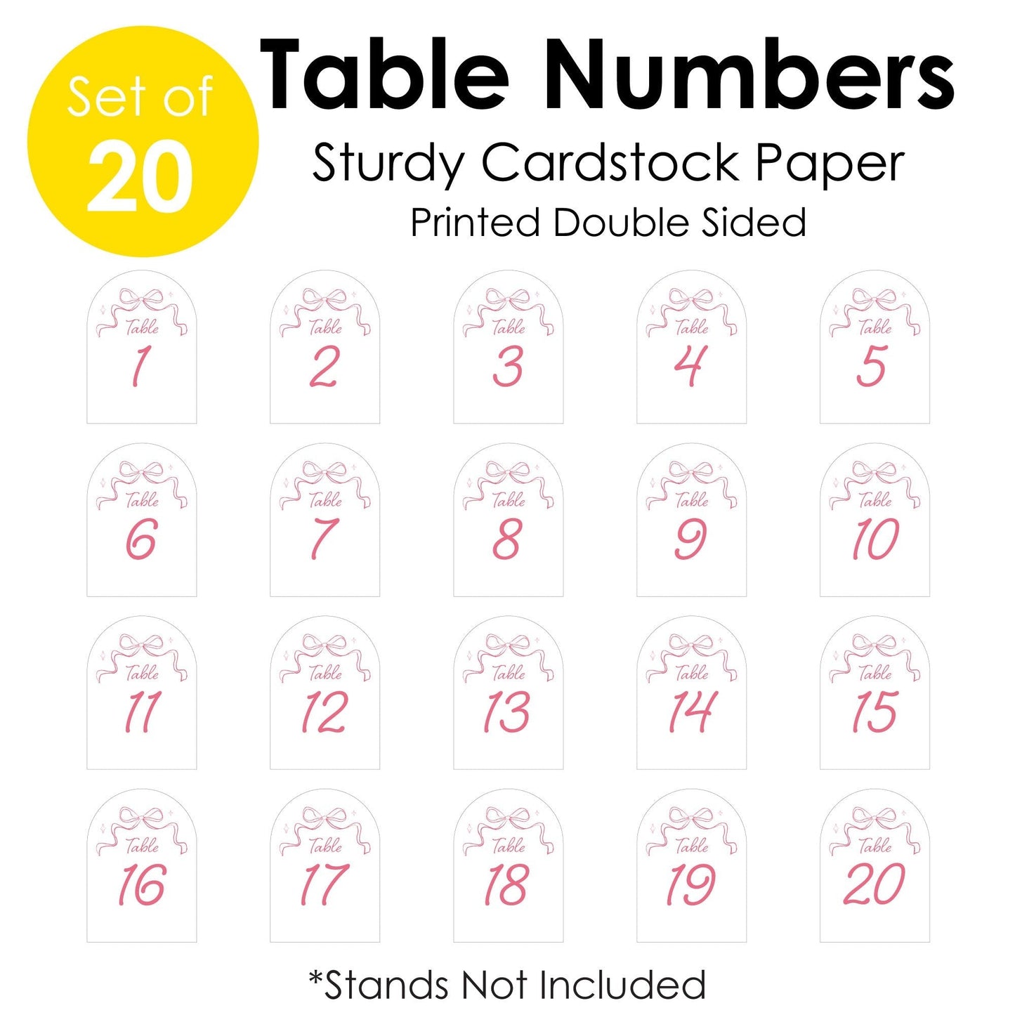 Tying The Knot Table Numbers - 20 Ct