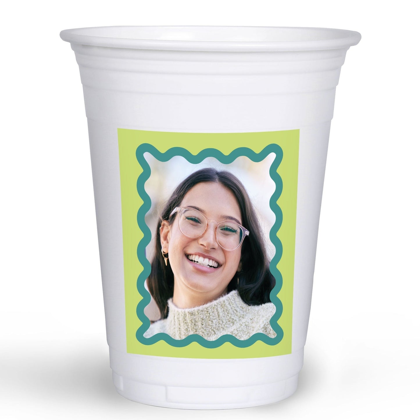 Custom Photo Party Cups - Wavy - 16 Ct