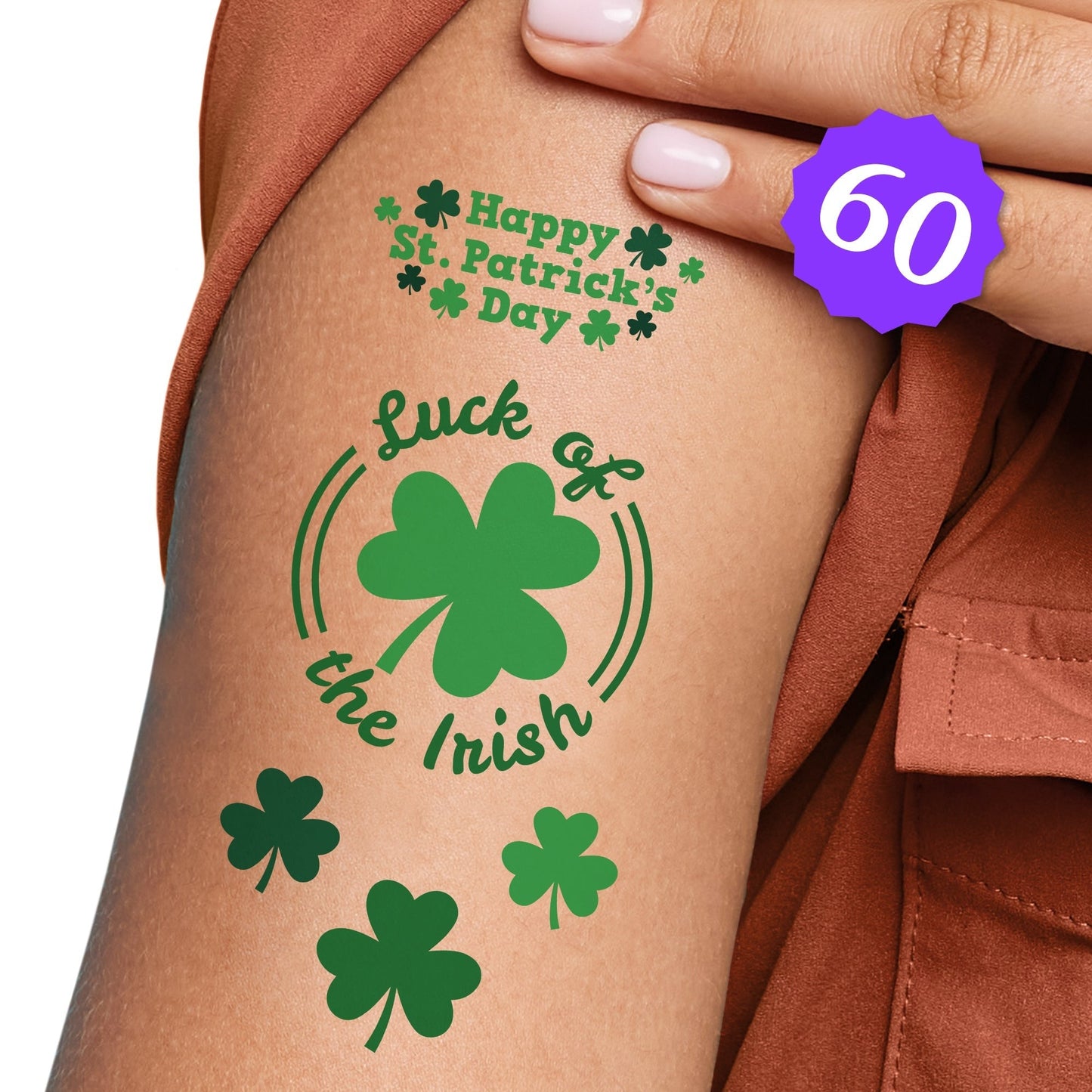 St. Patrick's Day Temporary Tattoos - 60 Ct
