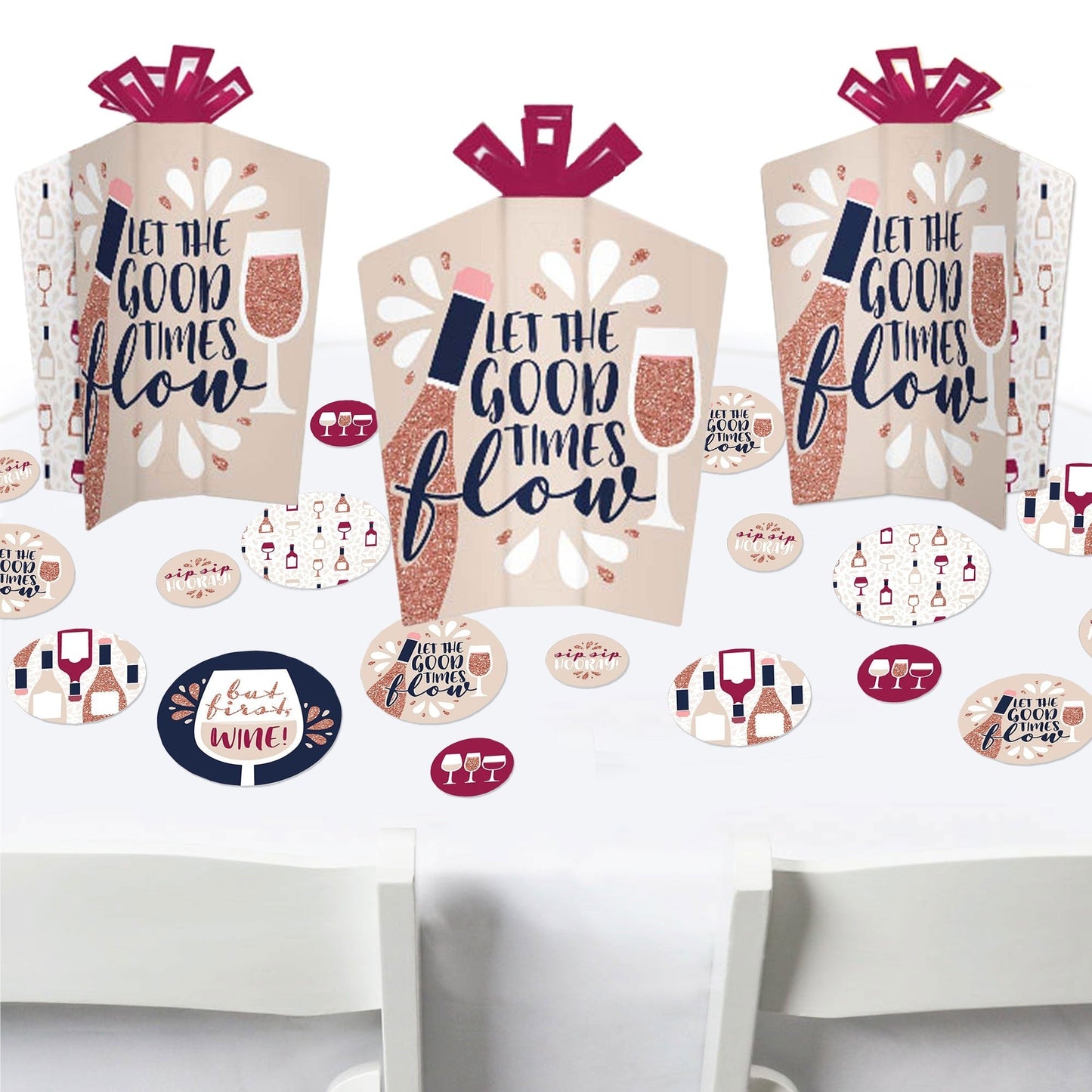 But First, Wine - Wine Tasting Party Decor and Confetti - Terrific Table Centerpiece Kit - Set of 30