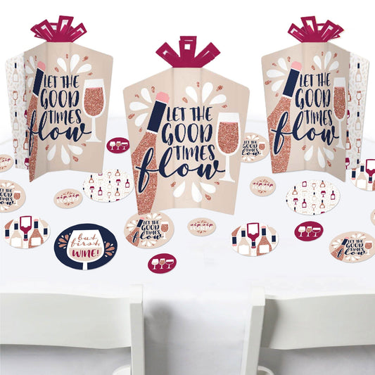 But First, Wine - Wine Tasting Party Decor and Confetti - Terrific Table Centerpiece Kit - Set of 30