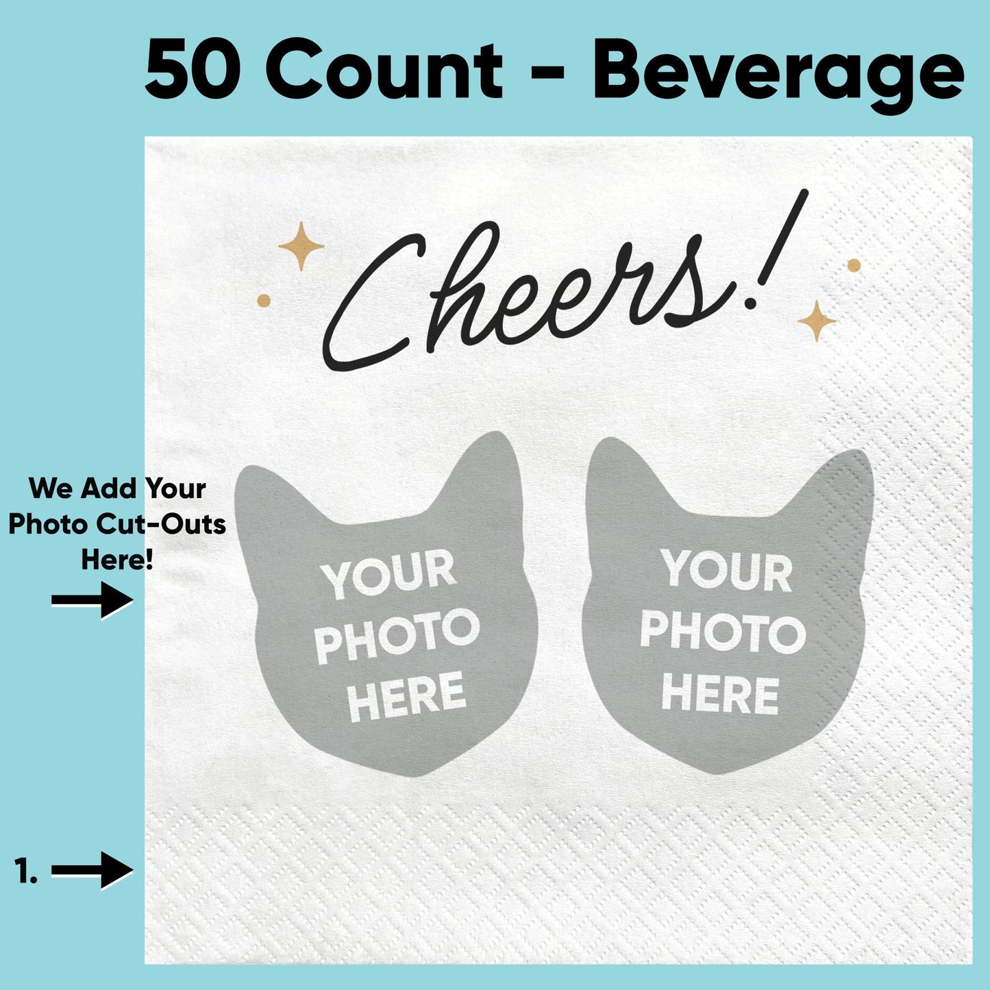 Custom Face Napkins - Cheers Pets Wedding