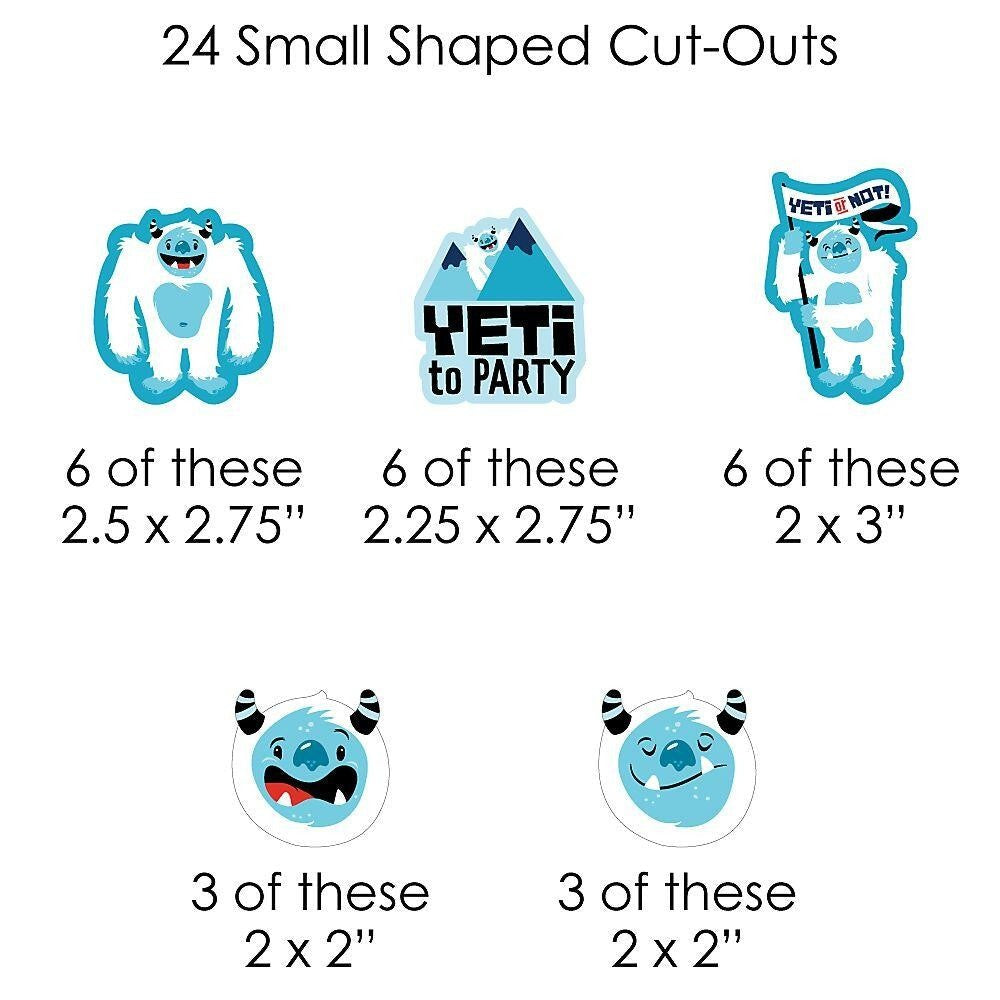 Yeti to Party - Abominable Snowman Party or Birthday Party DIY Decorations - Clothespin Garland Banner - 44 Pieces
