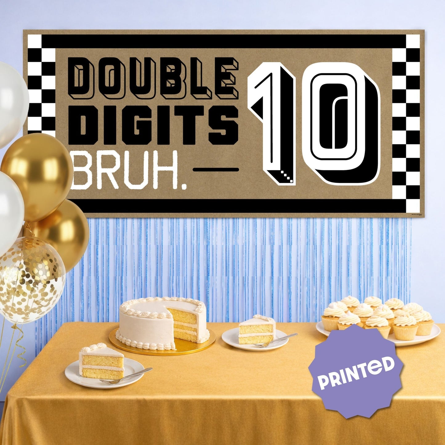 10th Birthday Bruh Kraft Banner